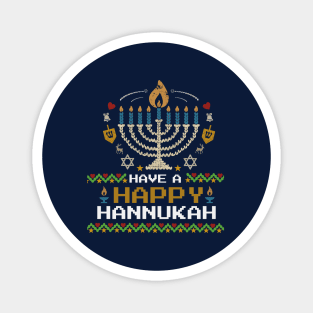 Knit Pixel Menorah – Have a Happy Hannukah Magnet